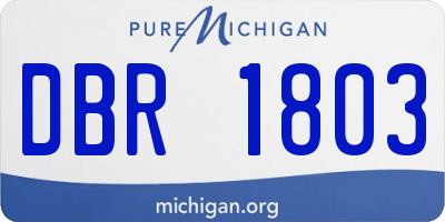 MI license plate DBR1803
