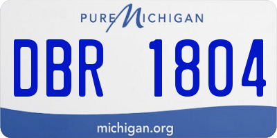 MI license plate DBR1804