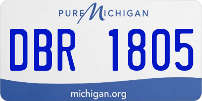 MI license plate DBR1805