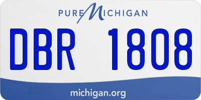 MI license plate DBR1808