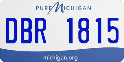 MI license plate DBR1815
