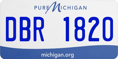 MI license plate DBR1820