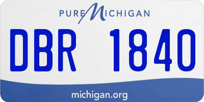 MI license plate DBR1840