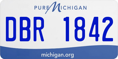 MI license plate DBR1842