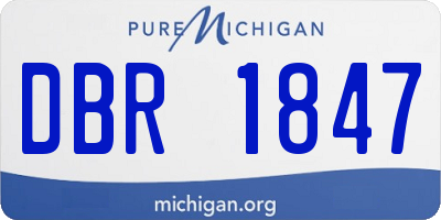MI license plate DBR1847