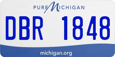 MI license plate DBR1848