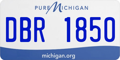 MI license plate DBR1850