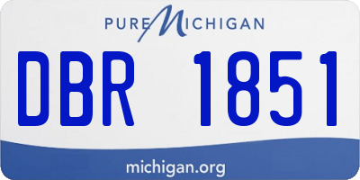 MI license plate DBR1851