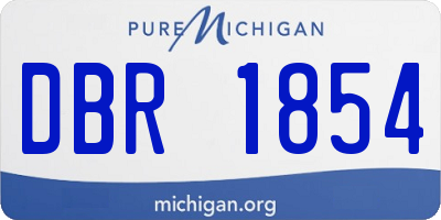 MI license plate DBR1854