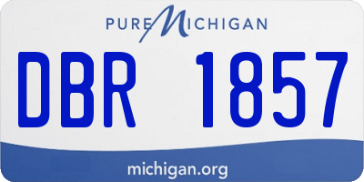 MI license plate DBR1857