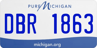 MI license plate DBR1863