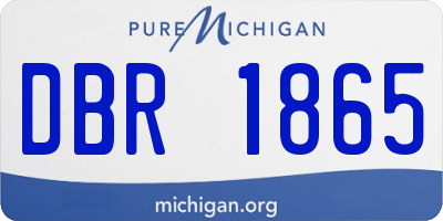 MI license plate DBR1865