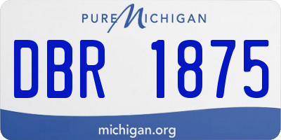MI license plate DBR1875