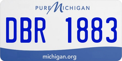 MI license plate DBR1883