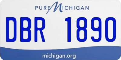 MI license plate DBR1890