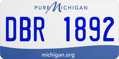 MI license plate DBR1892