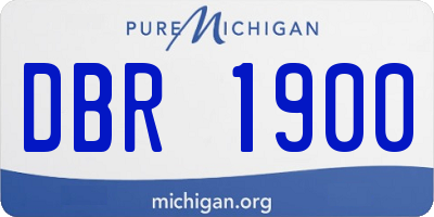 MI license plate DBR1900