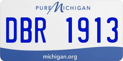 MI license plate DBR1913