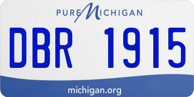 MI license plate DBR1915