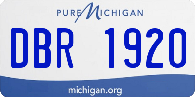 MI license plate DBR1920