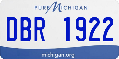 MI license plate DBR1922
