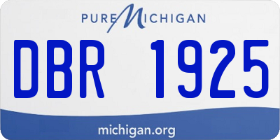 MI license plate DBR1925