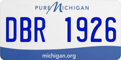 MI license plate DBR1926