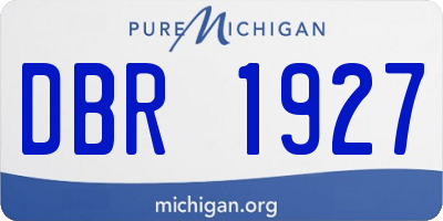 MI license plate DBR1927