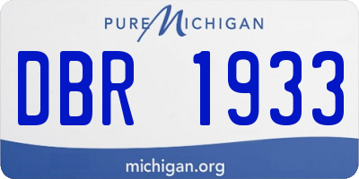 MI license plate DBR1933