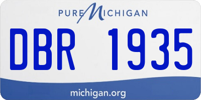 MI license plate DBR1935