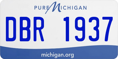 MI license plate DBR1937