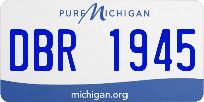 MI license plate DBR1945