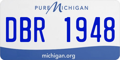 MI license plate DBR1948