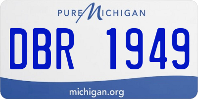 MI license plate DBR1949