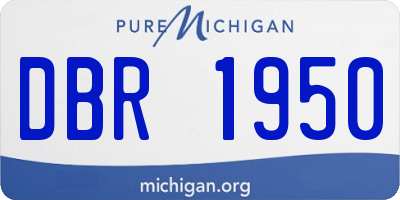 MI license plate DBR1950