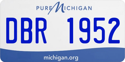 MI license plate DBR1952