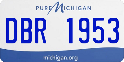 MI license plate DBR1953