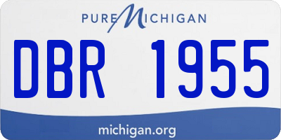 MI license plate DBR1955
