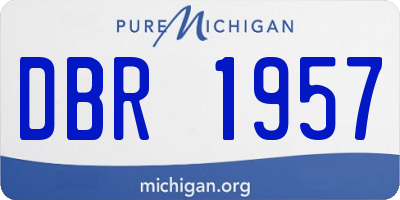 MI license plate DBR1957