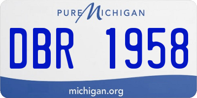 MI license plate DBR1958
