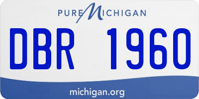 MI license plate DBR1960