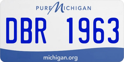 MI license plate DBR1963