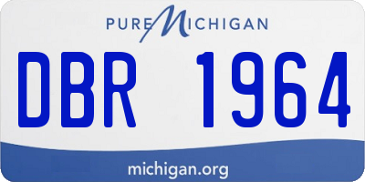 MI license plate DBR1964