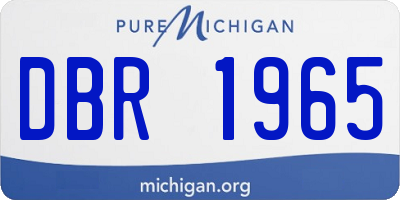 MI license plate DBR1965