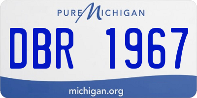 MI license plate DBR1967