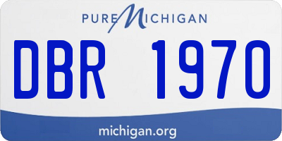 MI license plate DBR1970