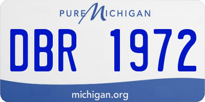 MI license plate DBR1972