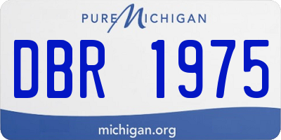 MI license plate DBR1975