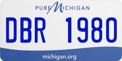 MI license plate DBR1980