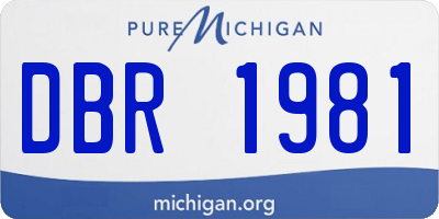 MI license plate DBR1981